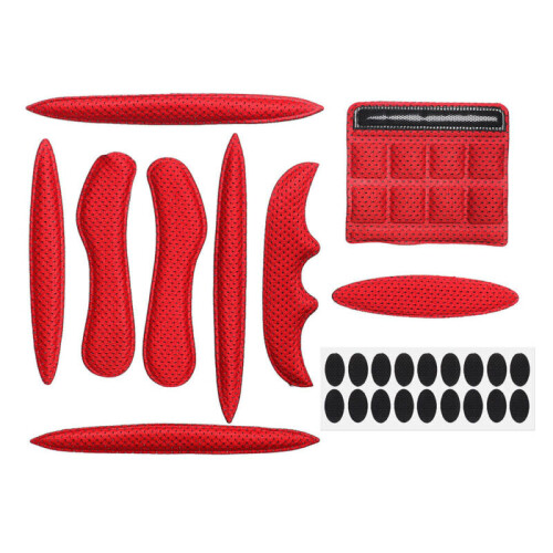 (red) 26Pcs Universal Helmet Inner Padding Kit Foam Pads Set Sponge Replacement