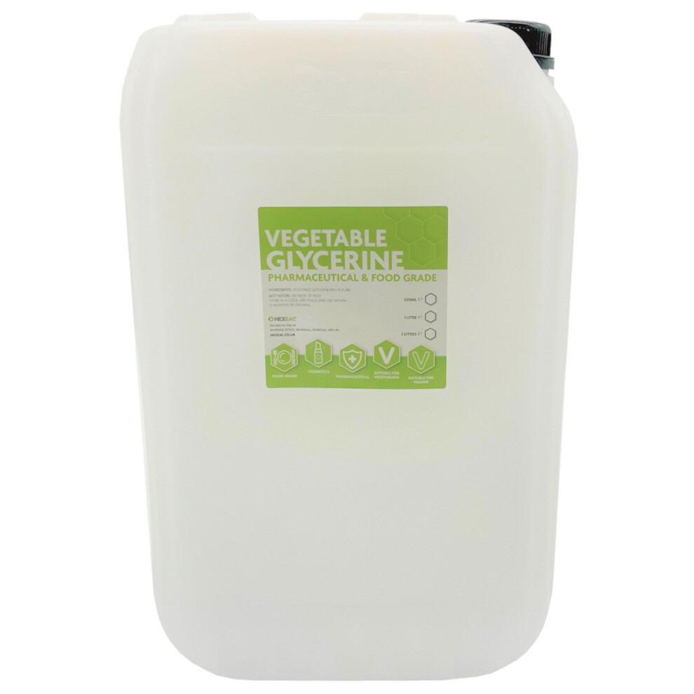 Hexeal VEGETABLE GLYCERINE | 25L | 100% Vegan & Natural | Pharmaceutical & FCC Food Grade