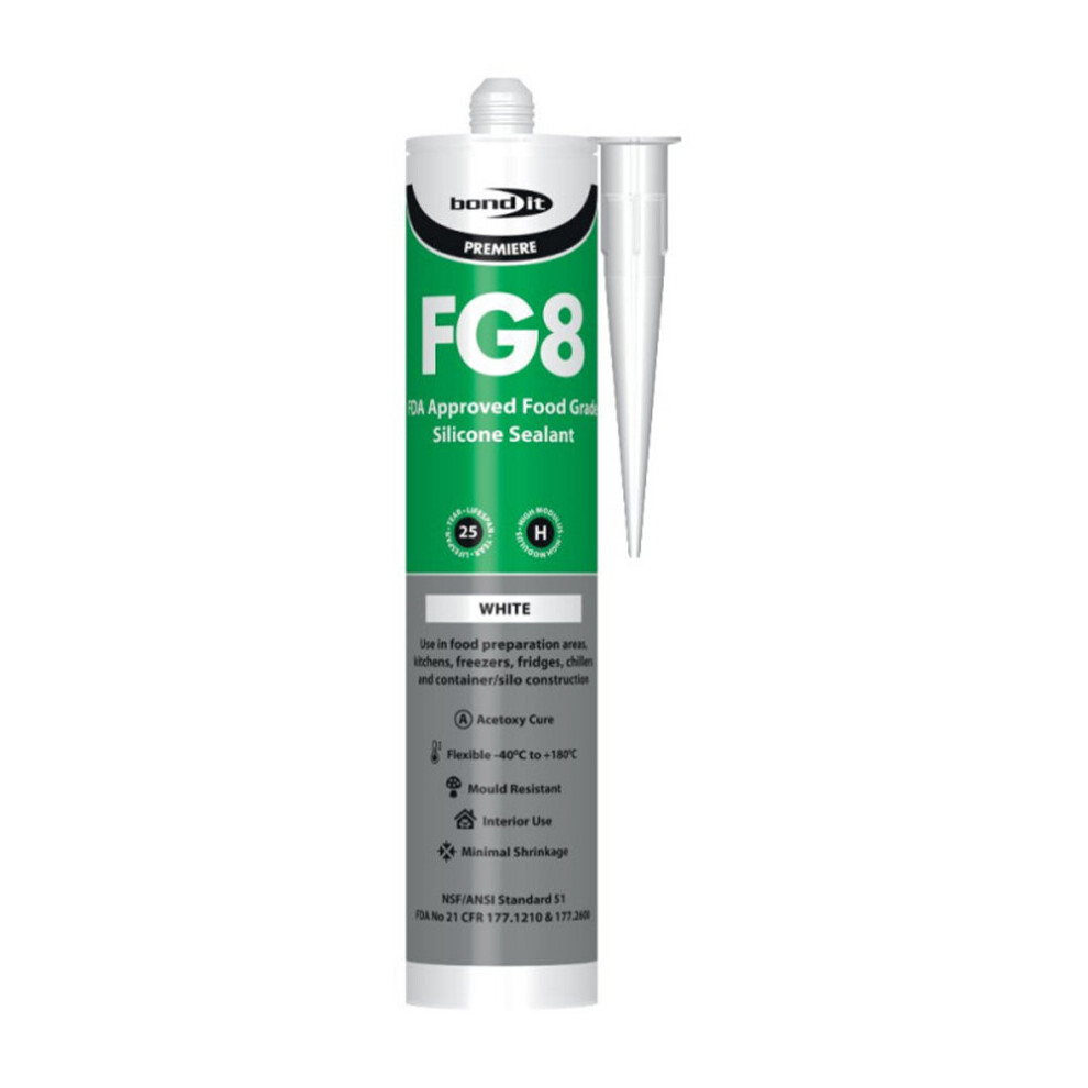 Bond It FG8 Food Grade Silicone  - White, 310ml