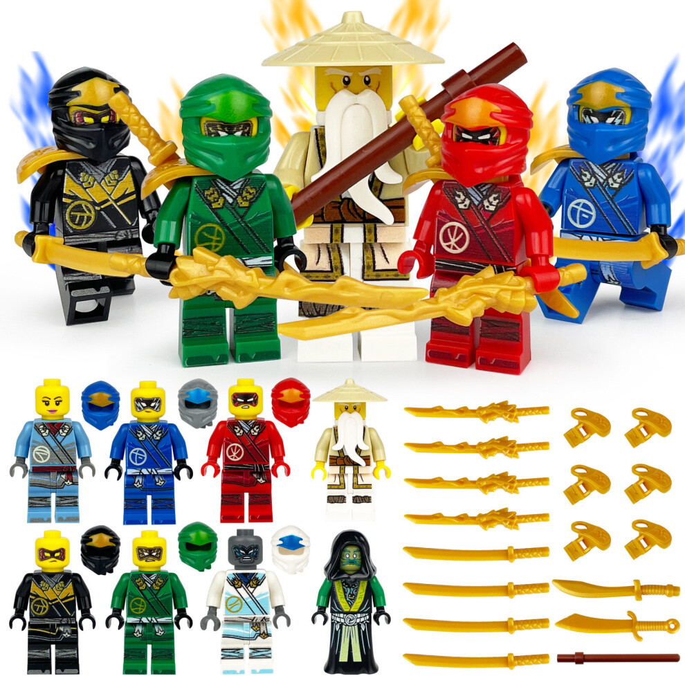 (Style B 8pcs) Ninjago 16pcs/set Mini figure Kai Jay Building Blocks Kids Toys