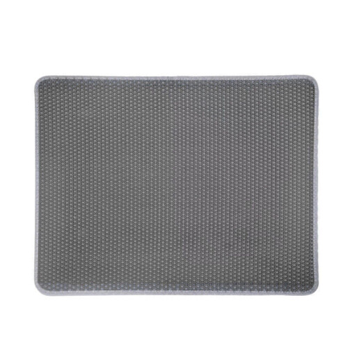 (  Grey) Cat Litter Mat Double-Layer Trapper Foldable Pad Pet Rug EVA Foam Rubber