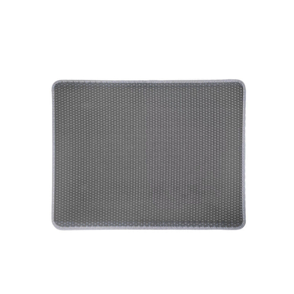 (  Grey) Cat Litter Mat Double-Layer Trapper Foldable Pad Pet Rug EVA Foam Rubber