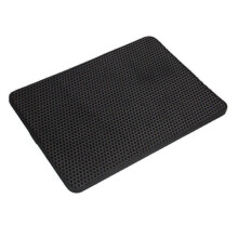 (  Black) Cat Litter Mat Double-Layer Trapper Foldable Pad Pet Rug EVA Foam Rubber