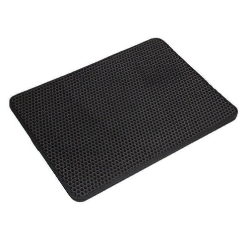 (  Black) Cat Litter Mat Double-Layer Trapper Foldable Pad Pet Rug EVA Foam Rubber