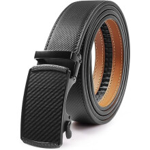 Nelbons Men's Belt, Leather Ratchet Belt for Men with Slide Buckle,Trim to Fit width 3.5cm 1 3/8 inch