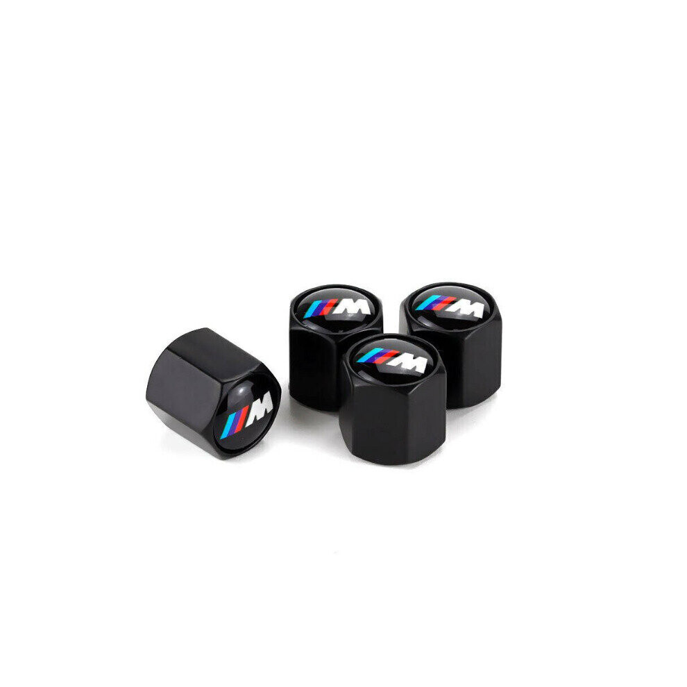 Paktoo 4Pcs Bmw M Logo Emblem Alloy Air Valve Stem Dust Caps