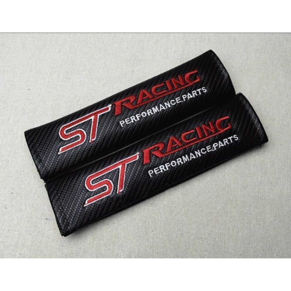 Carbon Fiber Pattern Ford St Embroidery Logo Seat Belt Shoulder Pads 4754135864872
