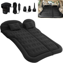 Inflatable Car Air Bed Car Boot Rear Rest Mattress W/ 2 Pillow Travel Camping