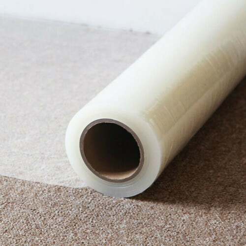 Living And Home 50M Carpet Floor Protector Self Adhesive Clear Roll Protector Cover Dust Film