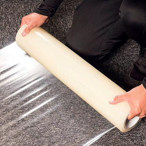 Living And Home 50M Carpet Floor Protector Self Adhesive Clear Roll Protector Cover Dust Film 1