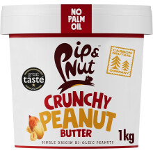 Crunchy Peanut Butter 1kg Tub - No Palm Oil, Natural, No Added Sugar, Vegan, Hi-Oleic Argentinian Peanuts (Crunchy Peanut Butte) - Pip & Nut