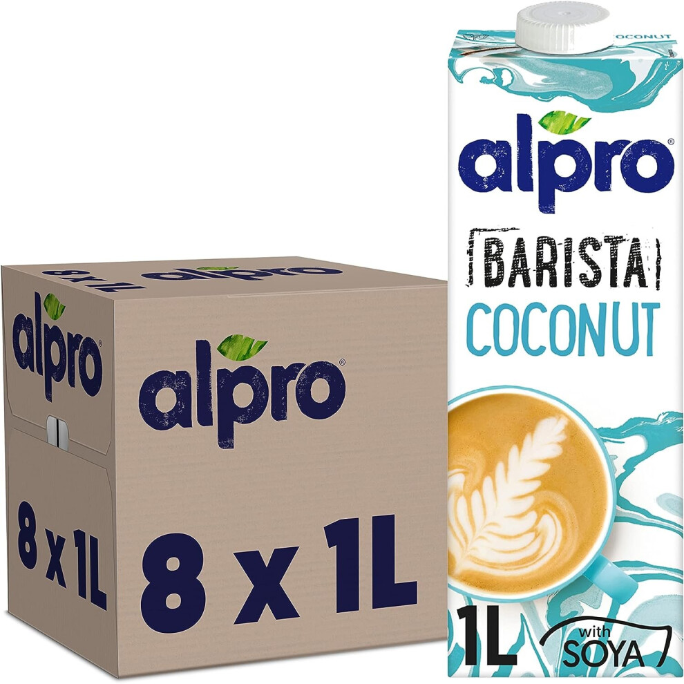 Alpro Barista Foamable Coconut Long Life Drink 1L| 100% Plant-Based| Vegan & Dairy Free | Pack of 8