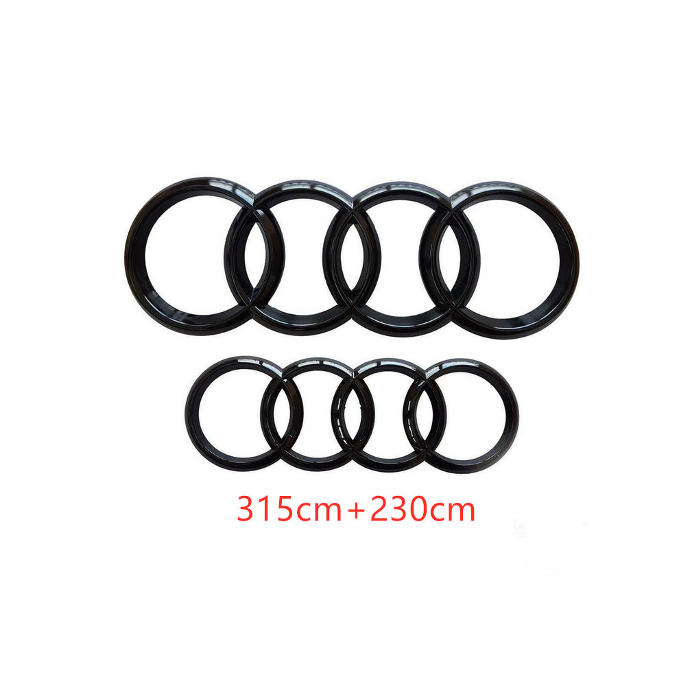 ( Gloss, 315Cm + 230Cm) Audi Badge Rings Set Front Grille Rear Boot A3 A4 A5 A6 A7 Q3 Q5 Q7 Q8 S6 S7 Tt Black 5601103449601