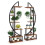 Living And Home 2 Pcs Rustic Brown Crescent Wood Tiered Plant Stand 4