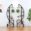 Living And Home 2 Pcs Rustic Brown Crescent Wood Tiered Plant Stand 1