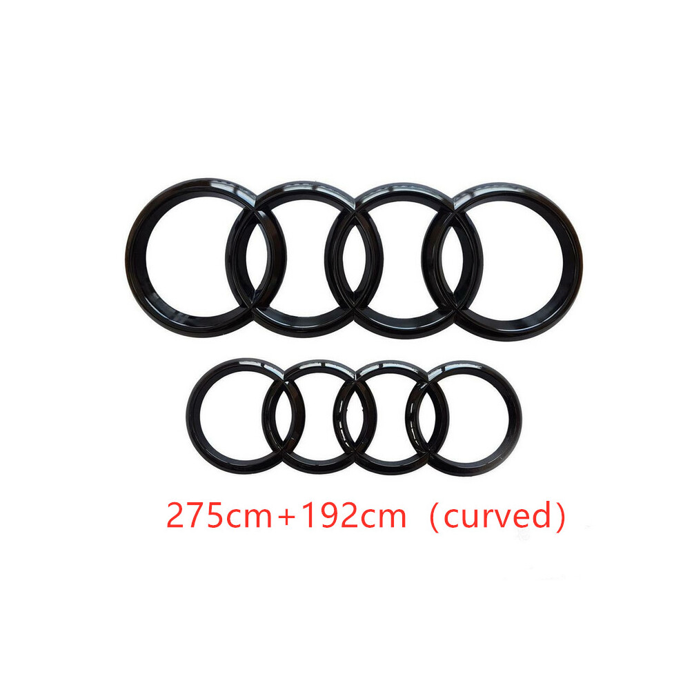 ( Gloss, 275Cm + 192Cm Curved) Audi Badge Rings Set Front Grille Rear Boot A3 A4 A5 A6 A7 Q3 Q5 Q7 Q8 S6 S7 Tt Black 5601103449663