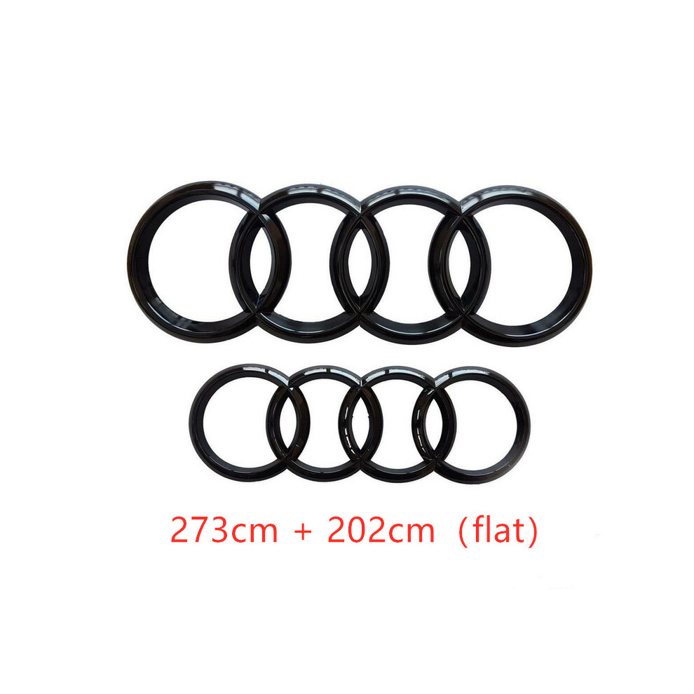 ( Gloss, 273Cm + 202Cm Flat) Audi Badge Rings Set Front Grille Rear Boot A3 A4 A5 A6 A7 Q3 Q5 Q7 Q8 S6 S7 Tt Black 5601103449700