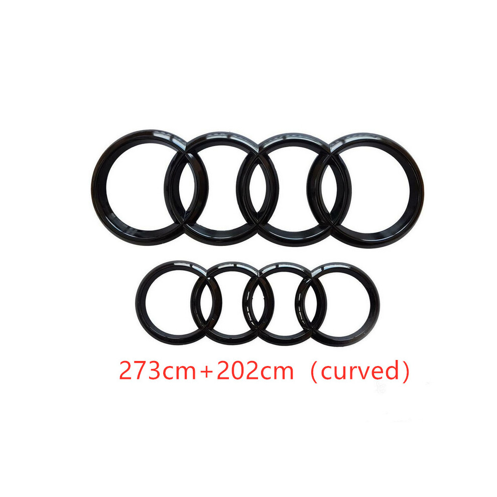 ( Gloss, 273Cm + 202Cm Curved) Audi Badge Rings Set Front Grille Rear Boot A3 A4 A5 A6 A7 Q3 Q5 Q7 Q8 S6 S7 Tt Black 5601103449717