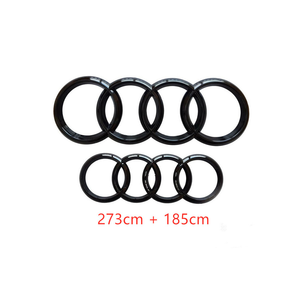 ( Gloss, 273Cm + 185Cm) Audi Badge Rings Set Front Grille Rear Boot A3 A4 A5 A6 A7 Q3 Q5 Q7 Q8 S6 S7 Tt Black 5601103449724