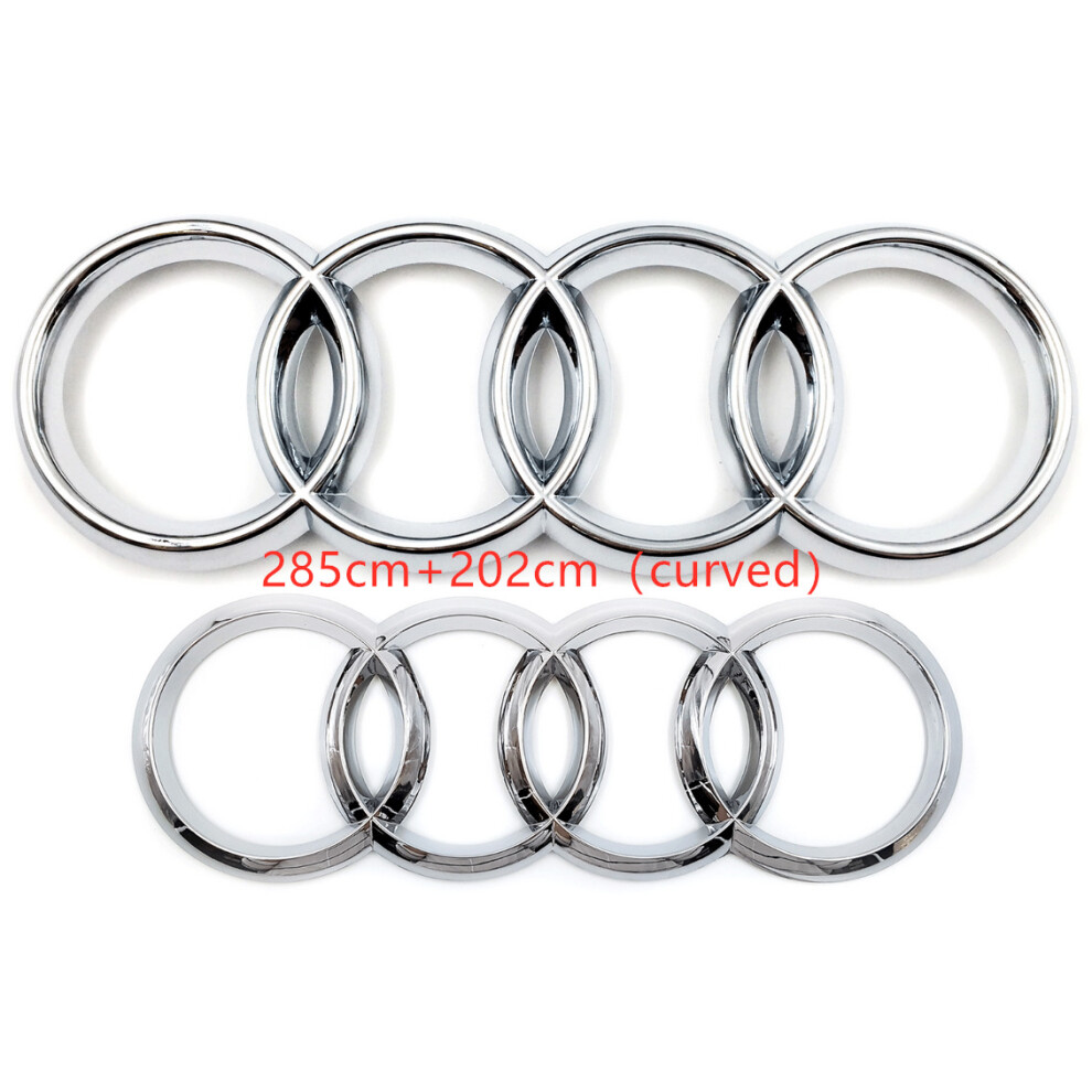 (, 285Cm + 202Cm Curved) Audi Badge Rings Set Front Grille Rear Boot A3 A4 A5 A6 A7 Q3 Q5 Q7 Q8 S6 S7 Tt Silver 5601103449885