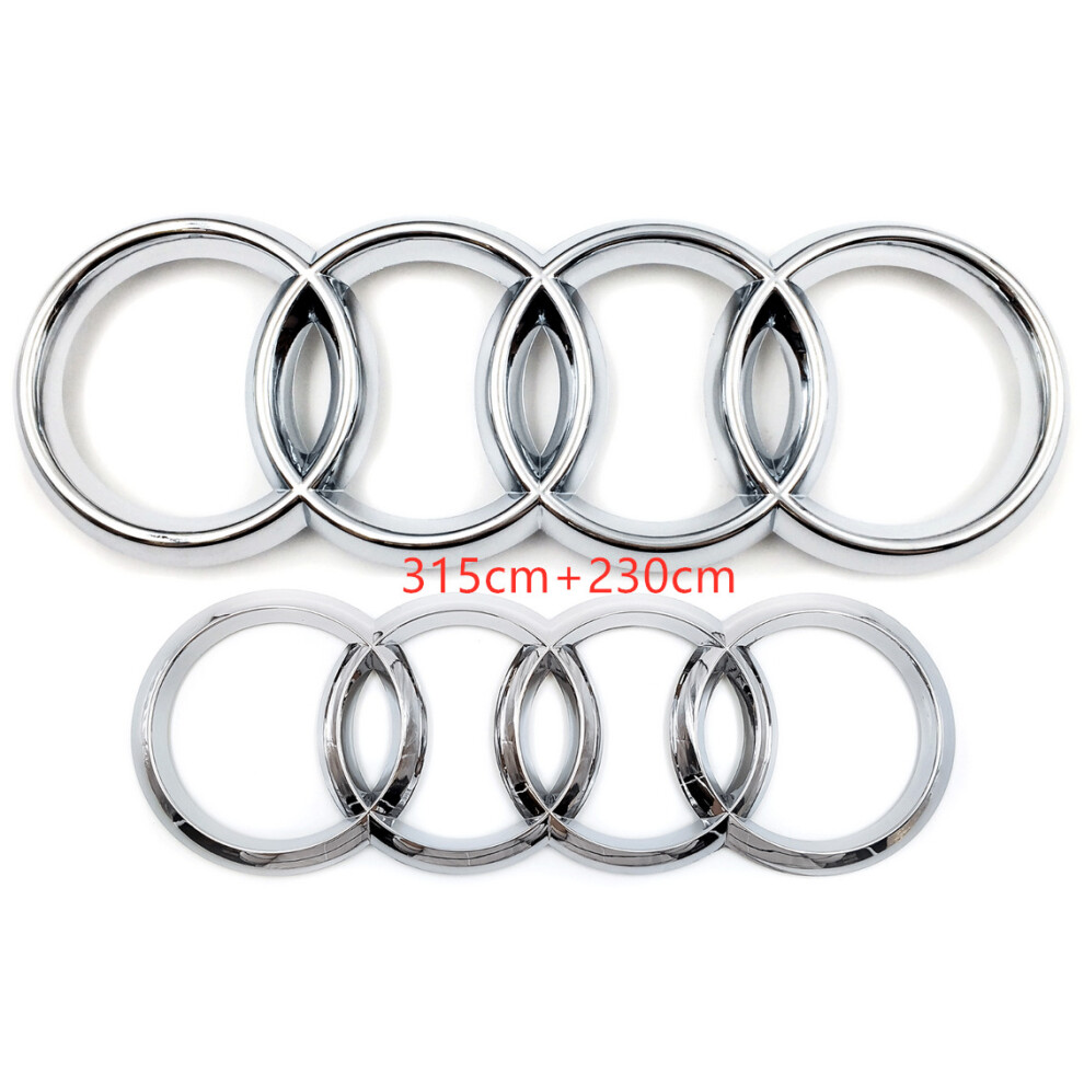 (, 315Cm + 230Cm) Audi Badge Rings Set Front Grille Rear Boot A3 A4 A5 A6 A7 Q3 Q5 Q7 Q8 S6 S7 Tt Silver 5601103449861