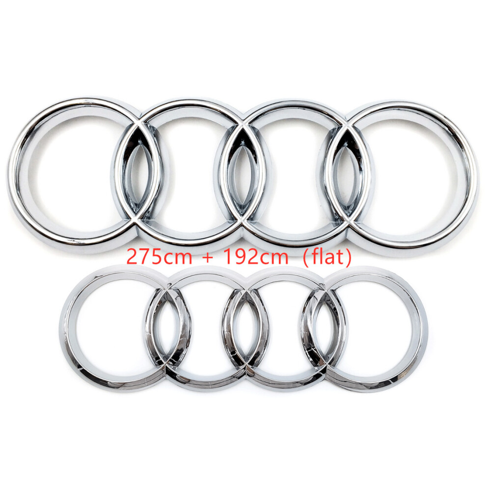 (, 275Cm +192Cm Flat) Audi Badge Rings Set Front Grille Rear Boot A3 A4 A5 A6 A7 Q3 Q5 Q7 Q8 S6 S7 Tt Silver 5601103449915