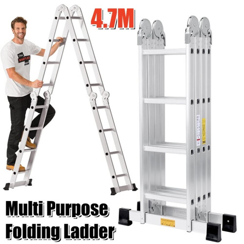 4.7M Aluminium Ladder Multi-Purpose Folding 16 Step Combination Ladder