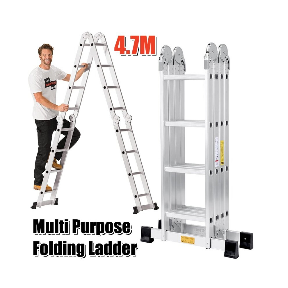4.7M Aluminium Ladder Multi-Purpose Folding 16 Step Combination Ladder 097325600503