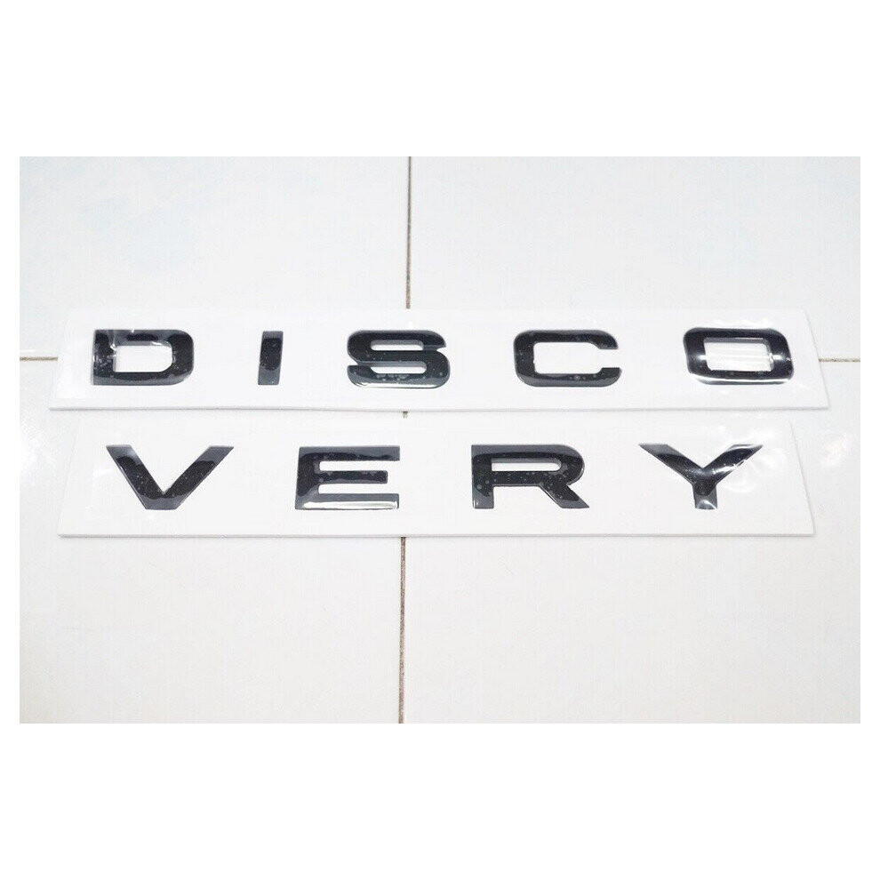 2Pcs Land Rover Discovery Letters Sticker Bonnet Badge Emblem And Rear Black 4754135864940