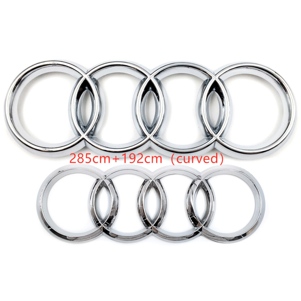 (, 285Cm + 192Cm Curved) Audi Badge Rings Set Front Grille Rear Boot A3 A4 A5 A6 A7 Q3 Q5 Q7 Q8 S6 S7 Tt Silver 5601103449908