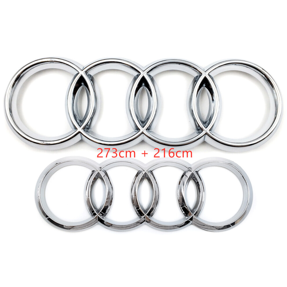 (, 273Cm + 216Cm) Audi Badge Rings Set Front Grille Rear Boot A3 A4 A5 A6 A7 Q3 Q5 Q7 Q8 S6 S7 Tt Silver 5601103449939