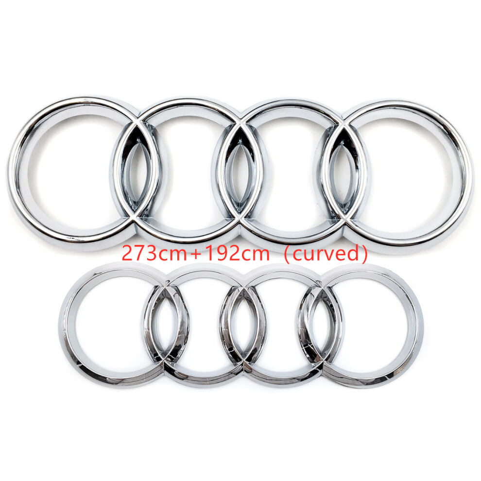 (, 275Cm + 192Cm Curved) Audi Badge Rings Set Front Grille Rear Boot A3 A4 A5 A6 A7 Q3 Q5 Q7 Q8 S6 S7 Tt Silver 5601103449922