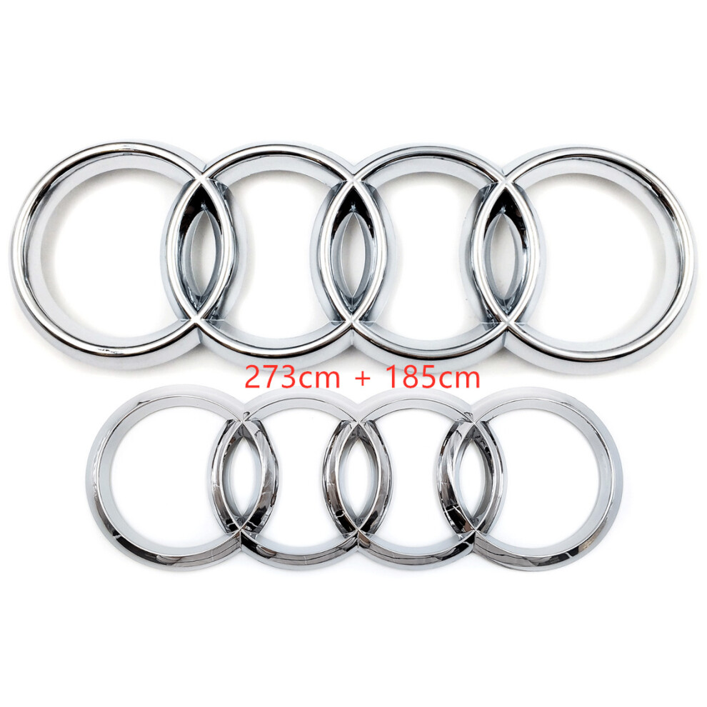 (, 273Cm + 185Cm) Audi Badge Rings Set Front Grille Rear Boot A3 A4 A5 A6 A7 Q3 Q5 Q7 Q8 S6 S7 Tt Silver 5601103449984