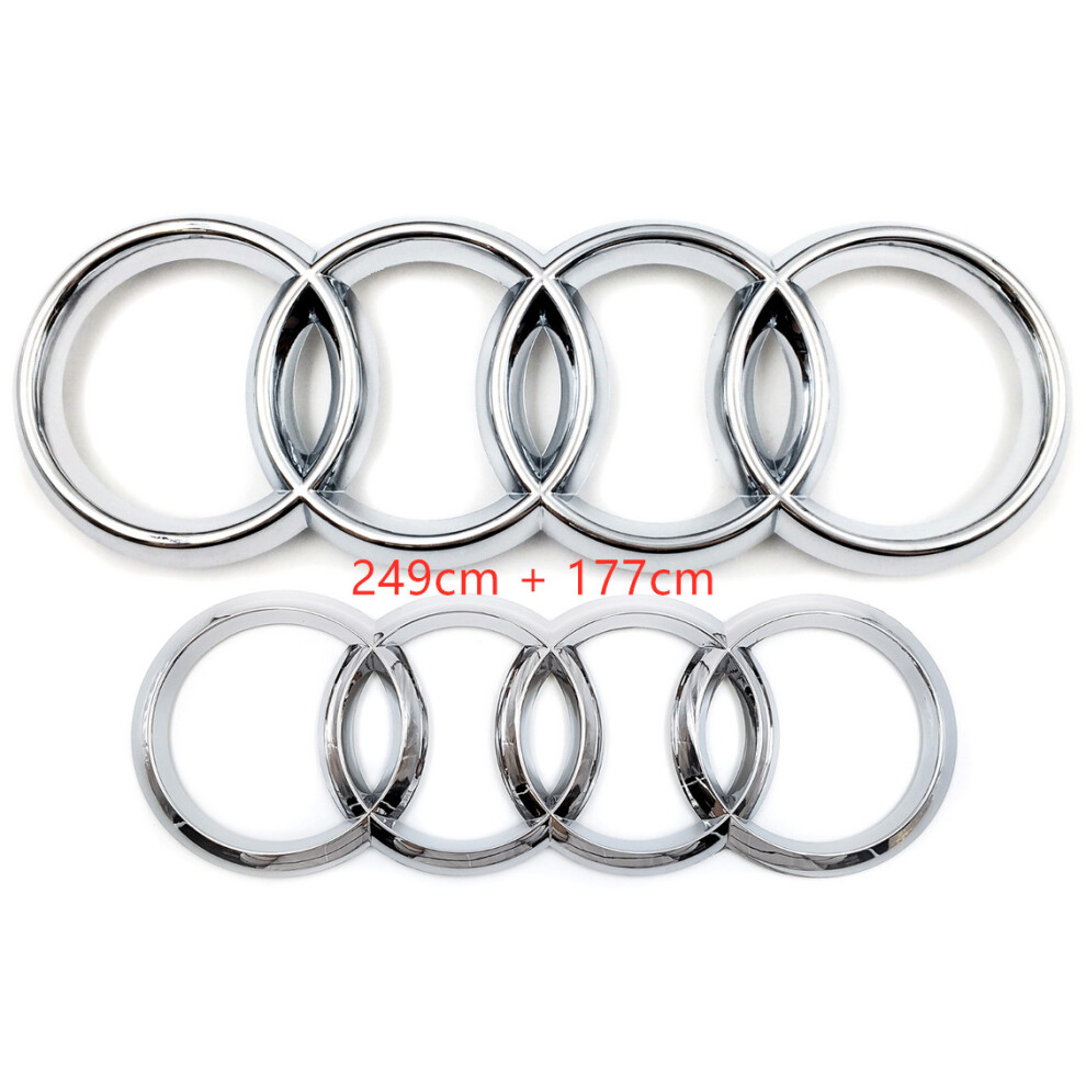 (, 249Cm + 177Cm) Audi Badge Rings Set Front Grille Rear Boot A3 A4 A5 A6 A7 Q3 Q5 Q7 Q8 S6 S7 Tt Silver 5601103450058
