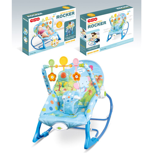 Blue Elephant Baby Infant To Toddler Bouncer Rocker Swing Chair Soft Soothing Vibration Toys