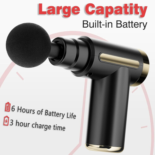 Mini Massage Gun Deep Tissue,6 Speeds Cordless Muscle Massager 1