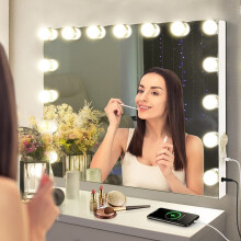 (15 LED Bulbs) Hollywood make-up mirror 15/18 Bulb Lighting w/USB
