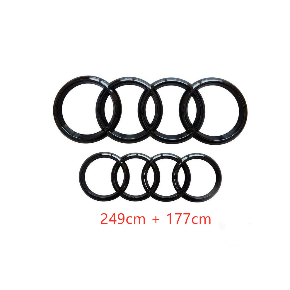 ( Gloss, 249Cm + 177Cm) Audi Badge Rings Set Front Grille Rear Boot A3 A4 A5 A6 A7 Q3 Q5 Q7 Q8 S6 S7 Tt Black 5601103449793