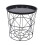 (Black) Versatile Metal Wire Side End Table with Storage 1