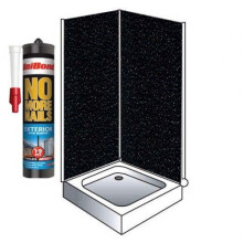 Black Rainbow Shower Wall Panels Kit 1000MM x 2.4m X 10mm 2 Sided