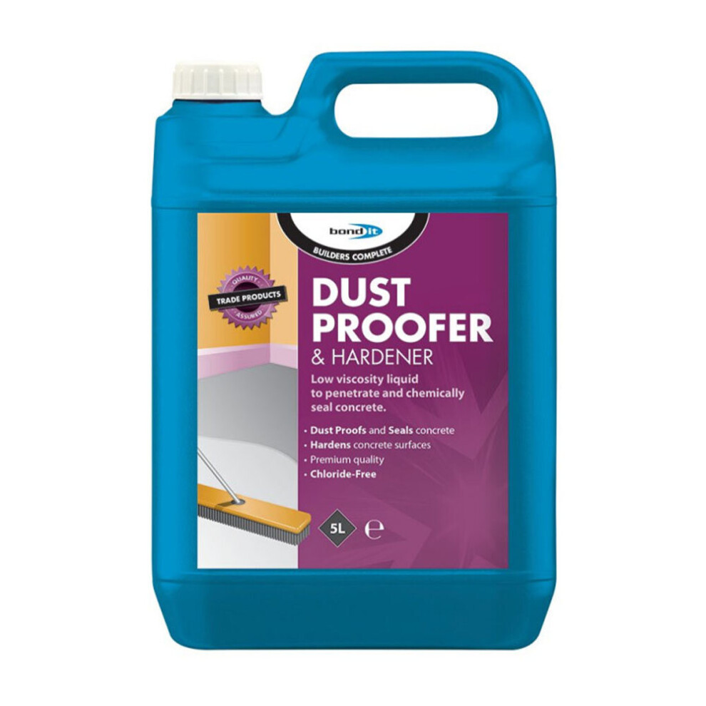 Bondit Bond It Dustproofer & Hardener - 5L, Penetrating Concrete Sealer & Hardener, Overpaintable, 3-5M2/L