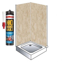 Travertine Marble Shower Wall Panels Kit 1000MM x 2.4m X 10mm 2 Sided