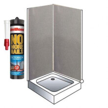 Grey Pearl Shower Wall Panels Kit 1000MM x 2.4m X 10mm 2 Sided