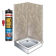 Concrete Gray Shower Wall Panels Kit 2 X 1000MM x 2.4m X 10mm 2 Sided