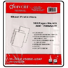 100 X A4 PLASTIC PUNCH  POCKETS 30 MICRON FOLDER FILING WALLET SLEEVES