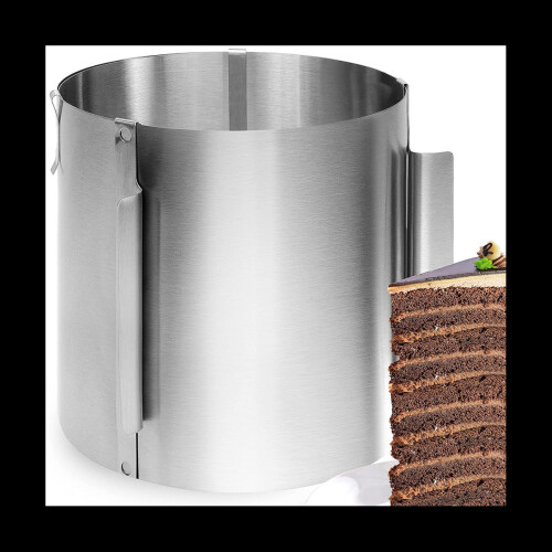 Adjustable Cake Ring High 20 cm - Stainless Steel Baking Ring Adjustable - High Baking Mould for Easy Preparation 1