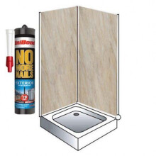 Pergamon Marble Shower Wall Panels Kit 1000MM x 2.4m X 10mm 2 Sided