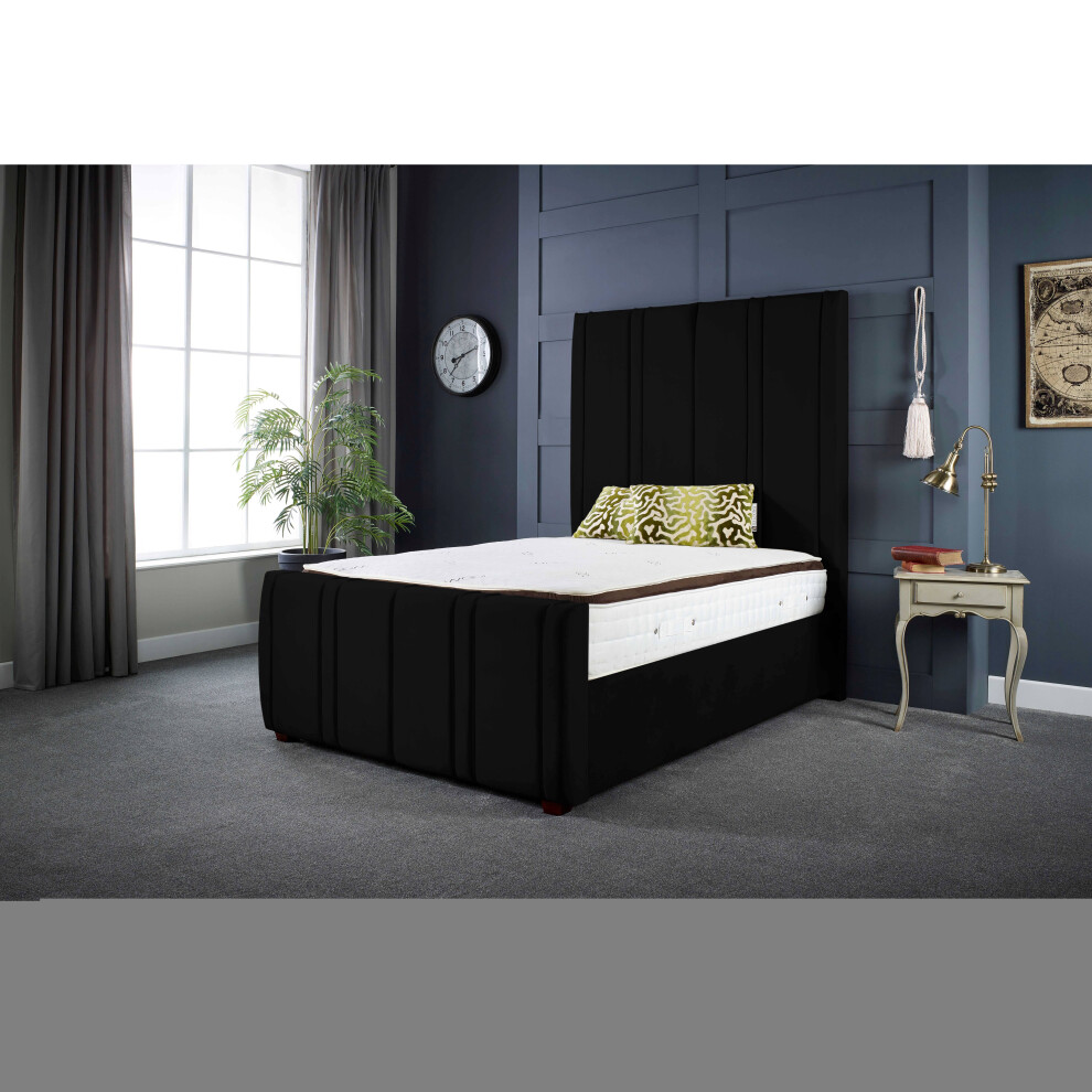 (6FT SUPER KING) Lucinda Luxury Grey Velvet Upholstered Bed Frame