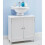 White Under Sink Basin Cabinet Cupboard Bathroom Storage Unit Two Tier Home Bath 8