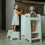 (White) Learning Tower - Kitchen Helper & Step Stool Set 1